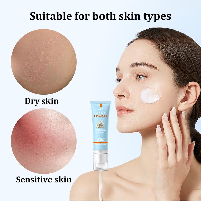 VGO- Moisturizing Sun Cream SPF 50 PA+++ 48g Facial Lightweight Skincare Sunscreen-B